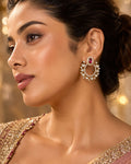 Ruby Polki Open Hoop Chandbali Earrings