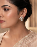 Polki Diamond Floral Cluster Stud Earrings
