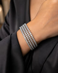 Bezel Crystal Bangle Stack — Set of 4
